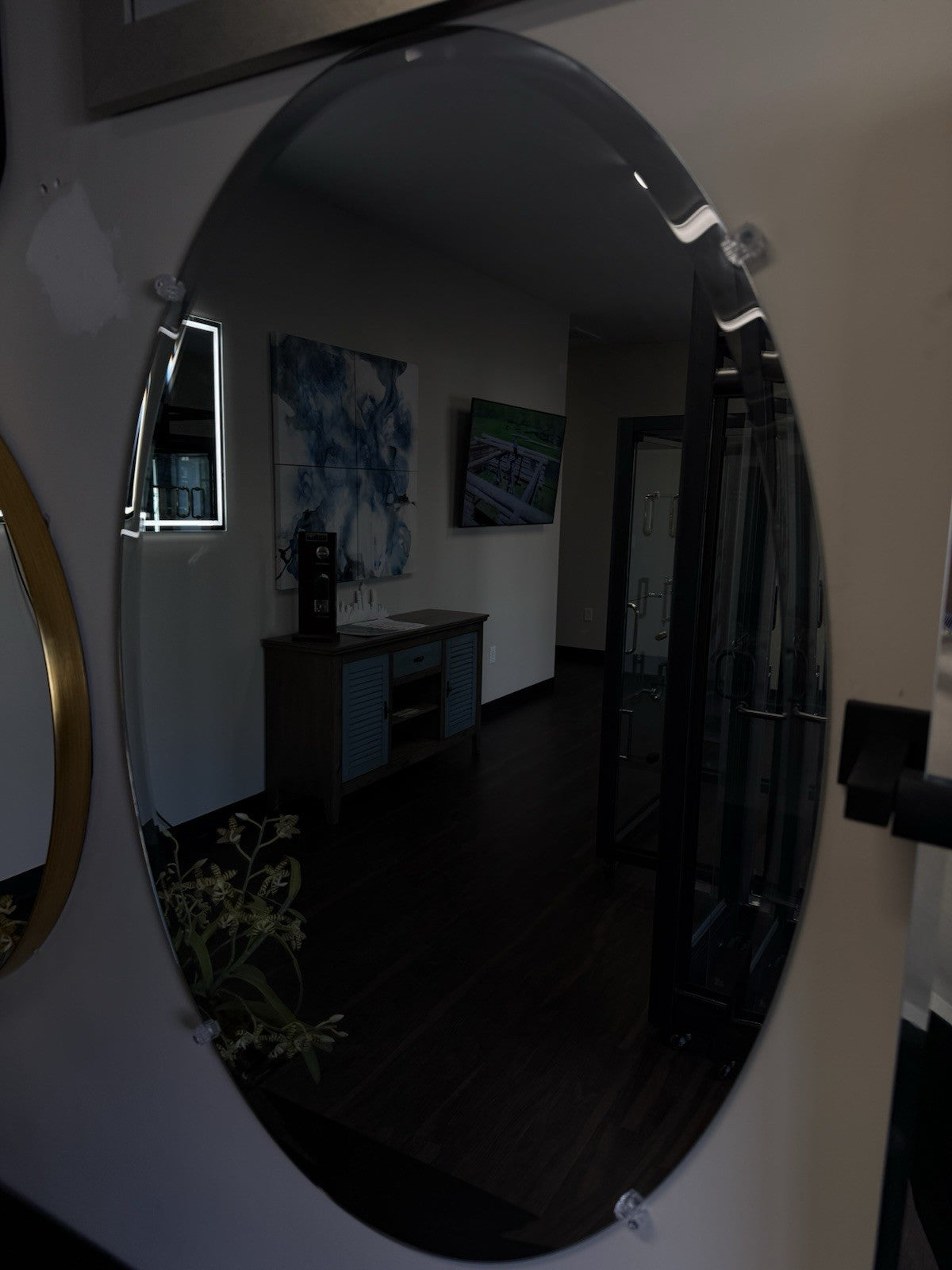 Oval Frameless Bathroom Mirror Beveled Edge Wall Mount Vanity Mirror Clear 24x36