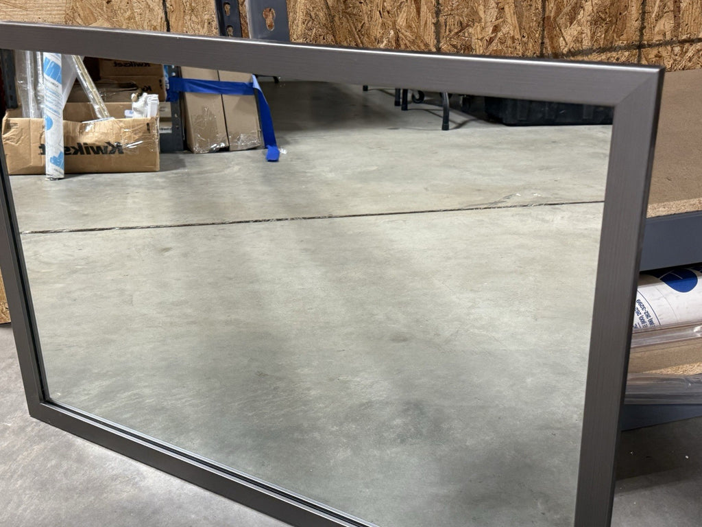 36x24 Modern Wall Mirror Dark Brushed Frame Rectangular Bathroom Vanity Mirror