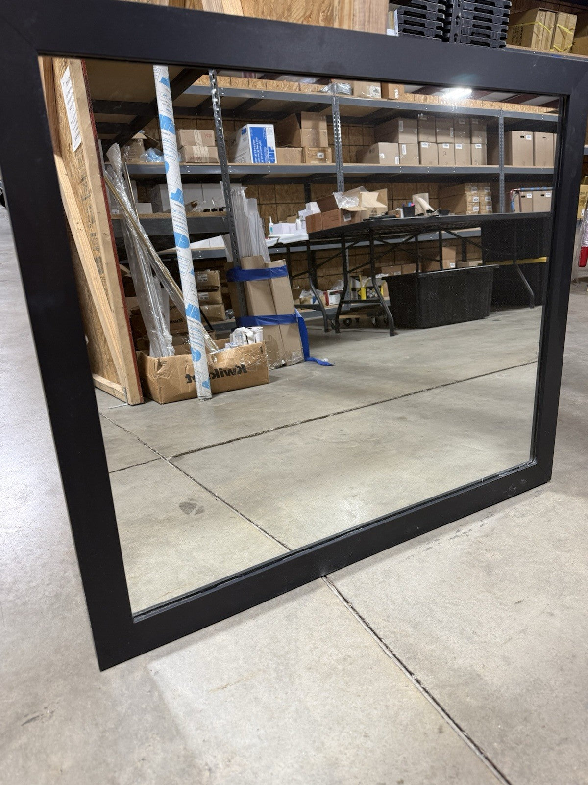 36x30 Matte Black Framed Wall Mirror | Bathroom Vanity | Atlanta Glass LLC