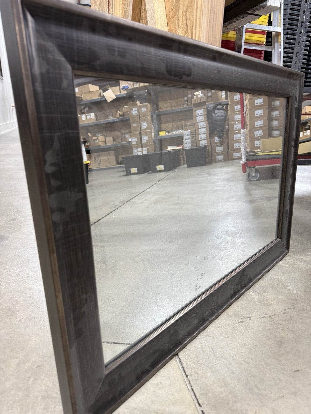 36.5x24.5 Rustic Framed Wall Mirror | Bathroom Vanity | Atlanta Glass LLC