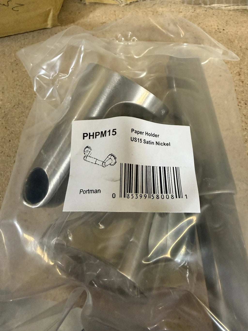 Portman Paper Holder US15 Satin Nickel Bathroom Toilet Paper Holder Wall Mount